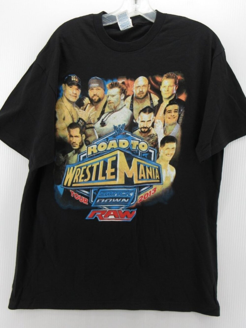 WWE Shirt Large WrestleMania 2013 Tour Cena CM Punk Smack Down Raw *